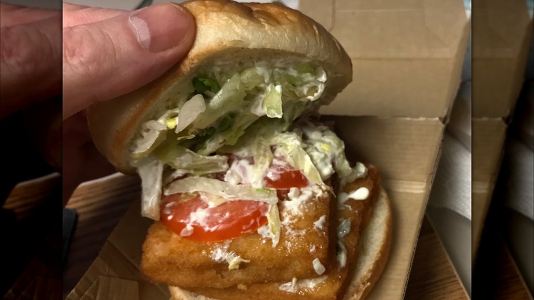 Double Filet-O-Fish with tomatoes and lettuce