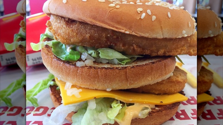 Big Mac burger made with two Filet-O-Fish patties