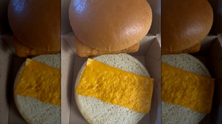 Filet-O-Fish bottom bun, displaying its half-slice of cheese