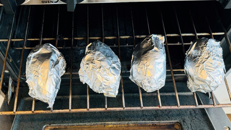 potatoes wrapped in foil