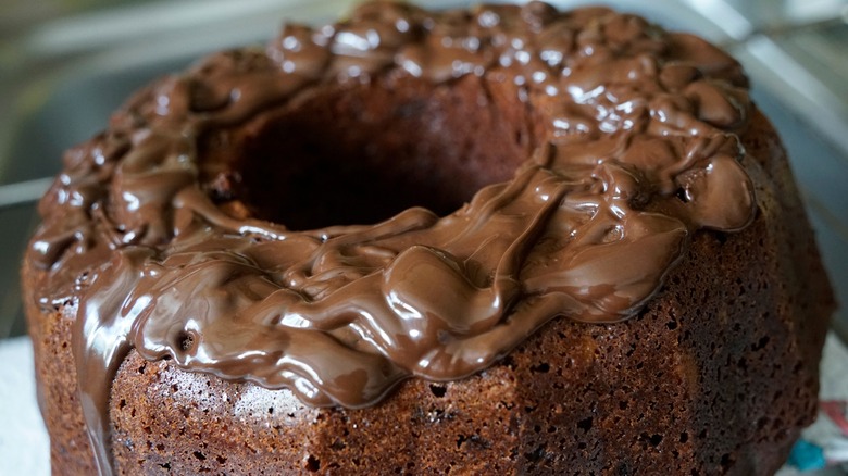 Chocolate cake with chocolate icing