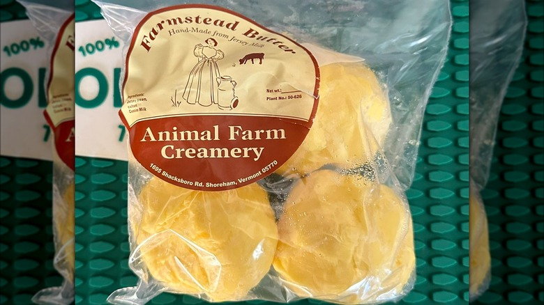 Ziploc bag with Animal Farm Creamery butter