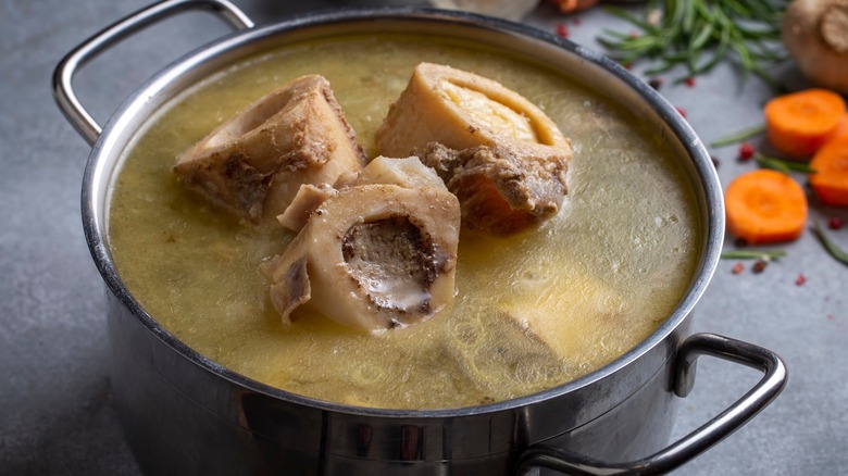 A pan of bone broth