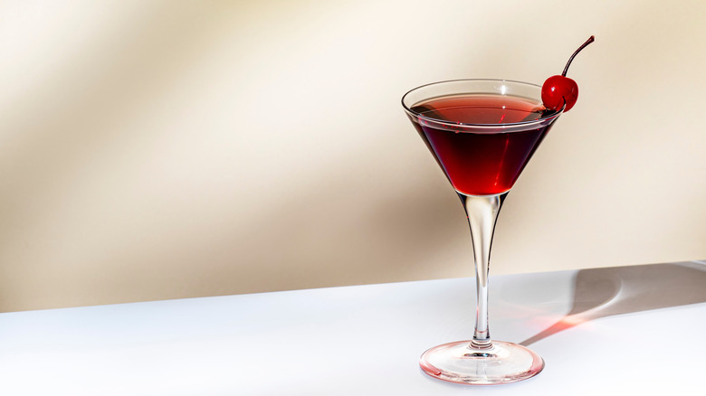 Martini with a cherry garnish