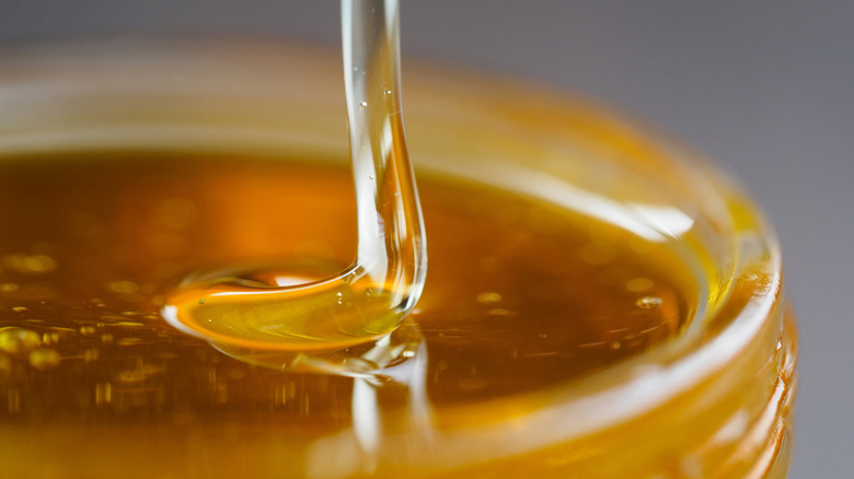 Golden syrup in jar