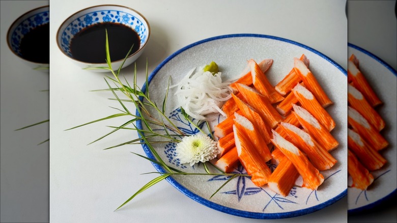 imitation crab sticks on plate