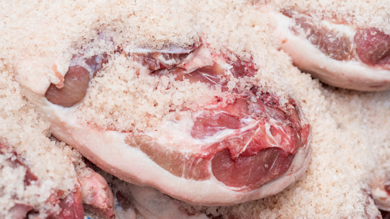 Steaks covered in kosher salt