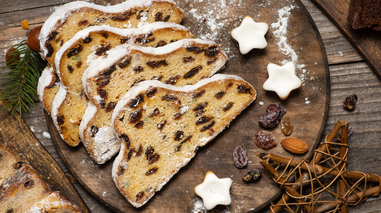 stollen cake with marzipan stars
