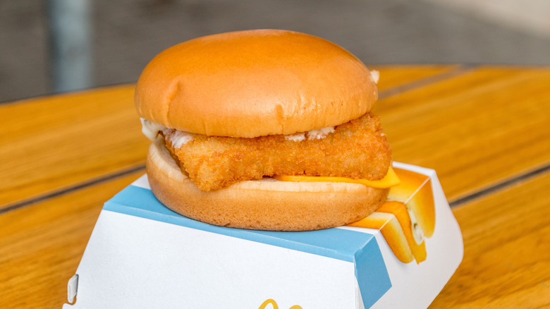 Filet-O-Fish on top of its container