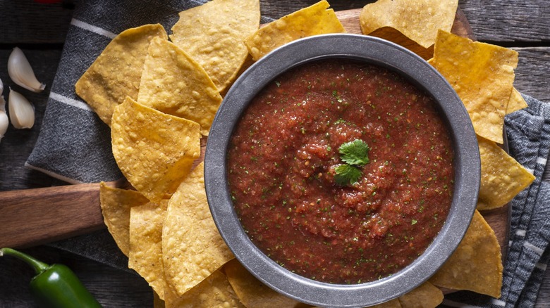 Salsa with tortilla chips