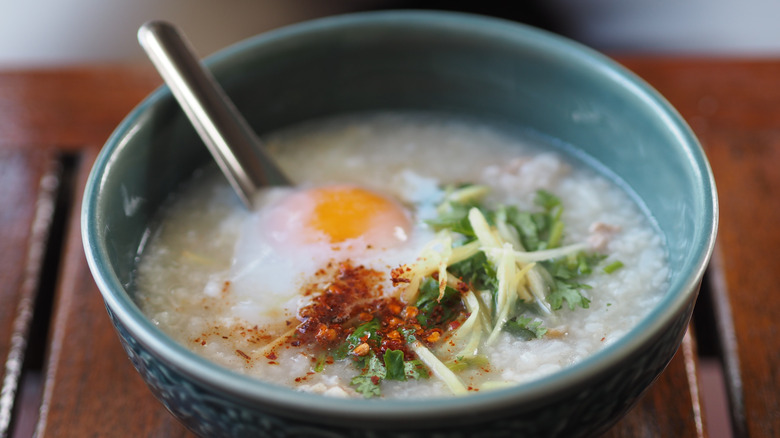 congee porridge with egg