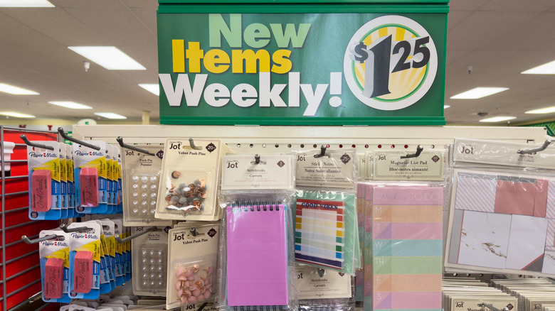 Office supplies at a Dollar Tree