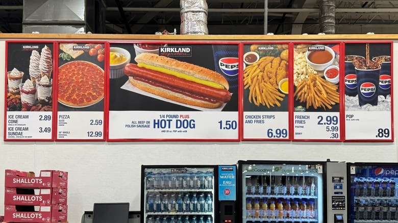 Costco food court menu board