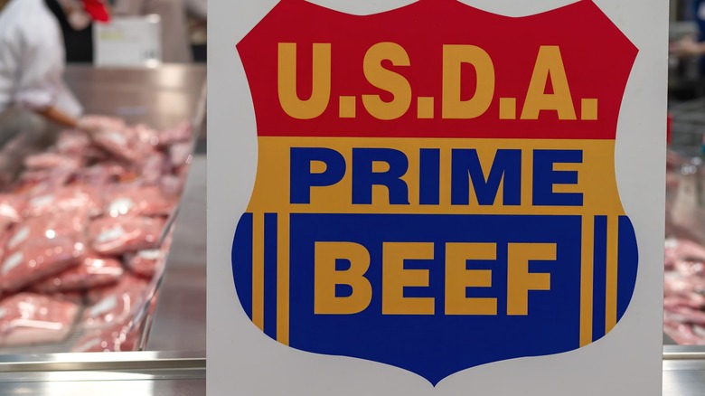 Sign for U.S.D.A. prime beef