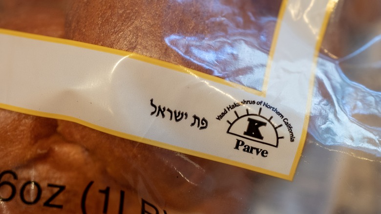 Kosher label on a food package in California