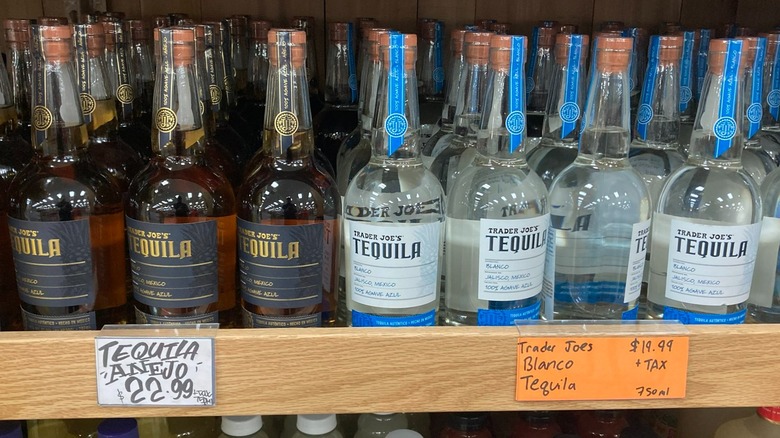Trader Joe's tequila on shelf