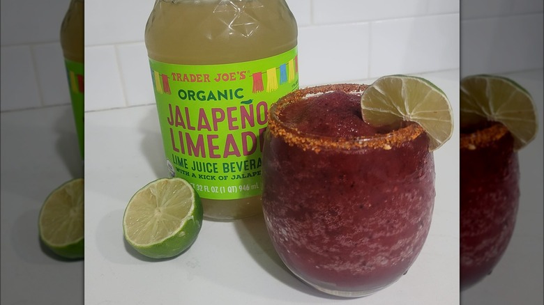 Cocktail with Trader Joe's jalapeño limeade