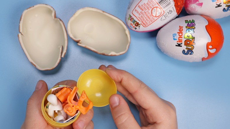 Opened Kinder Surprise Eggs