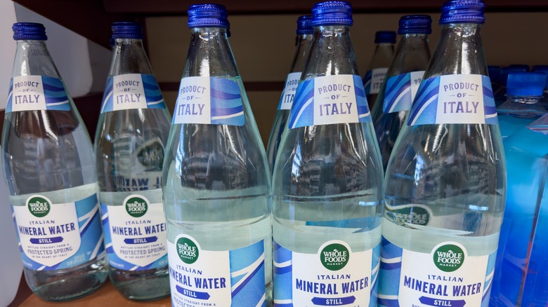 Italian bottled water at the supermarket