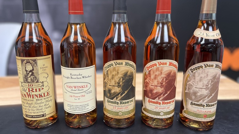 Pappy Van Winkle bourbon bottles