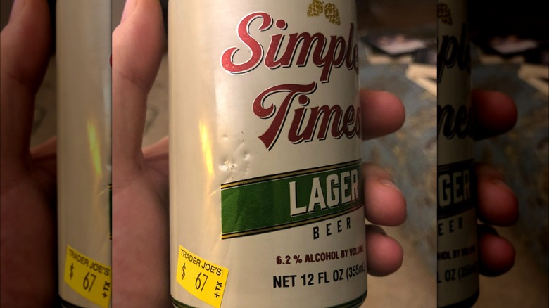 Simpler Times beer with price sticker