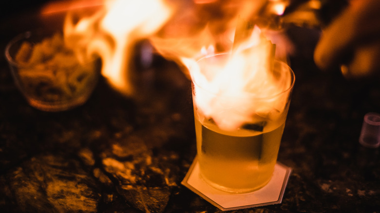 Flaming shot, fire