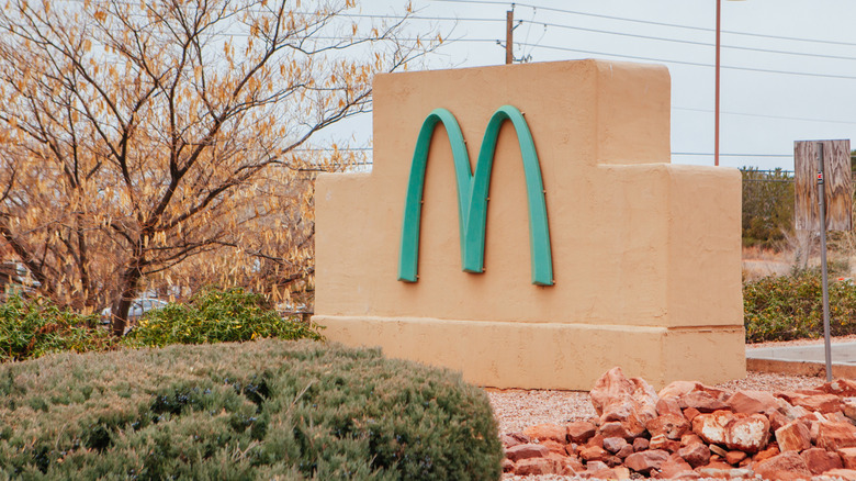 The blue arches of a McDonald's in Sedona, Arizona