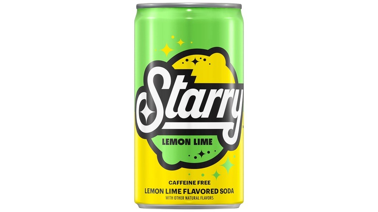 Starry soda can white background