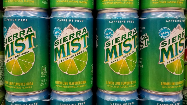 Cans of Sierra Mist soda