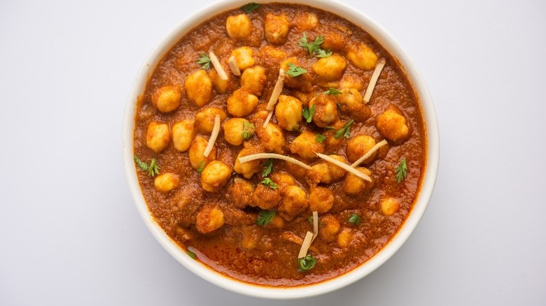 Chickpea Masala in bowl. 