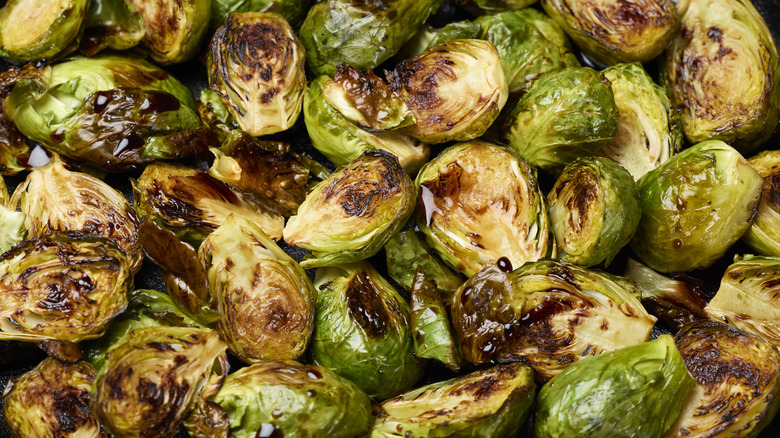 Crispy cooked Brussels sprouts